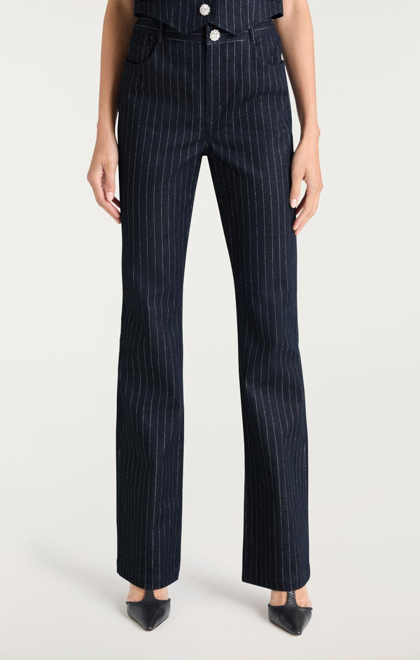 Sept Cinq Metallic Pinstripe Shailene Pant Pants