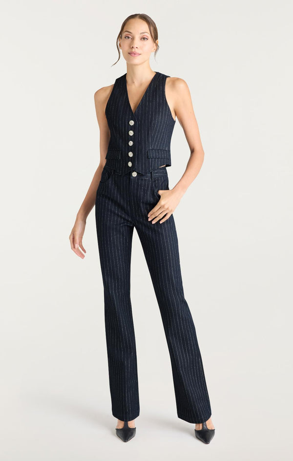 Sept Cinq Metallic Pinstripe Shailene Pant Pants