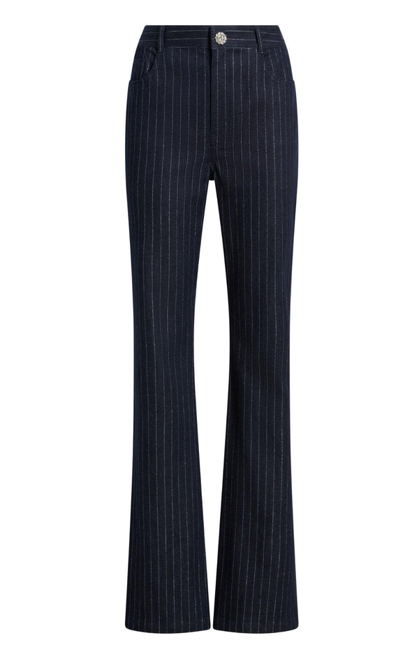 sept cinq Metallic Pinstripe Shailene Pant Pants