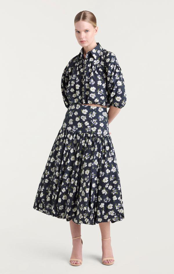 Sept Cinq Mini Tossed Poppies Ellah Skirt Skirt
