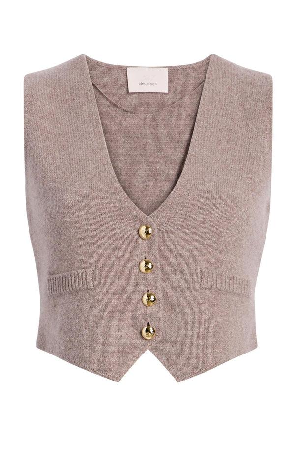 sept cinq Mykah Cashmere Vest Sweater Knits
