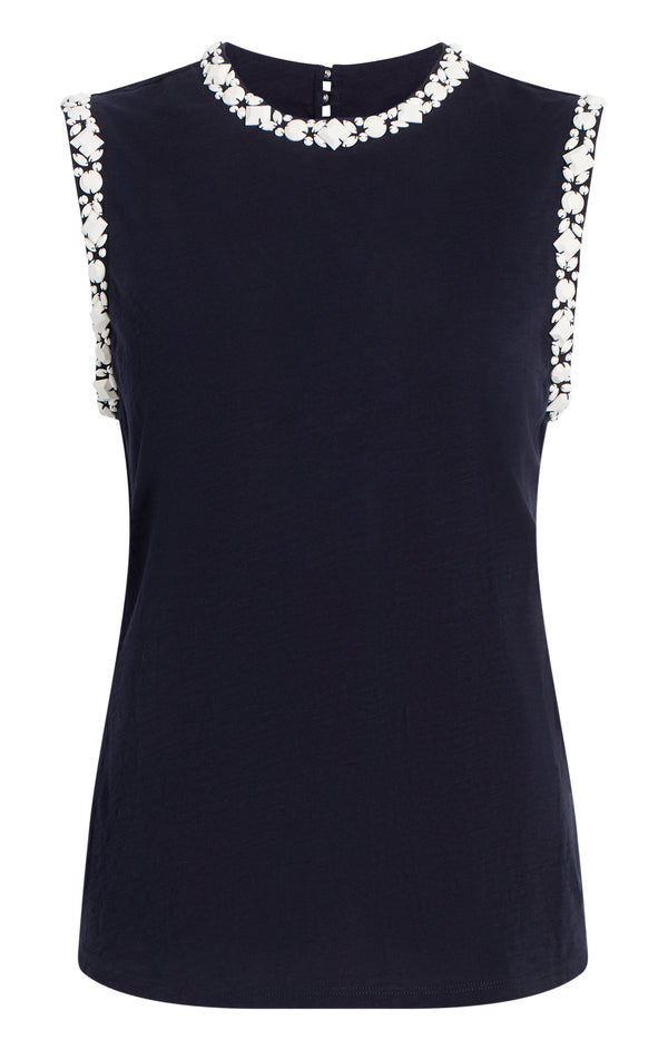 sept cinq Opaque Stone Blaine Tee Knit Top