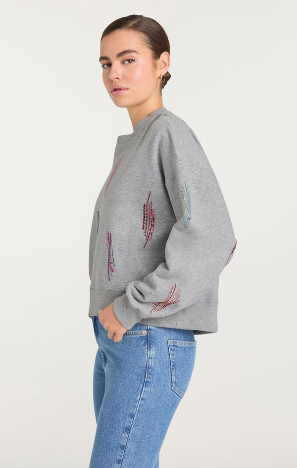 Sept Cinq Paillette Whirl Brandy Pullover Knit Top