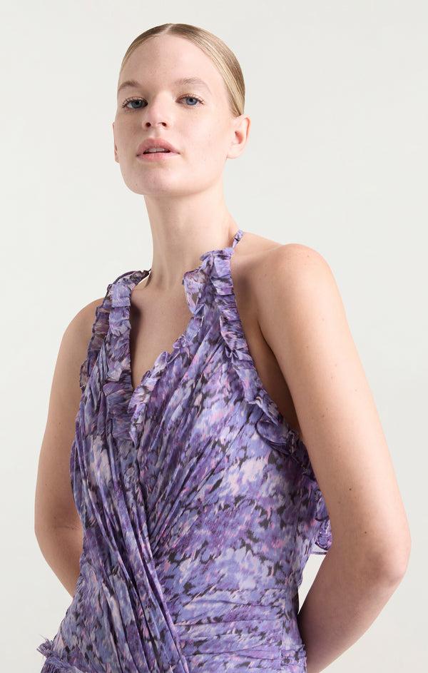 Sept Cinq Painted Hydrangea Agatha Gown Dress