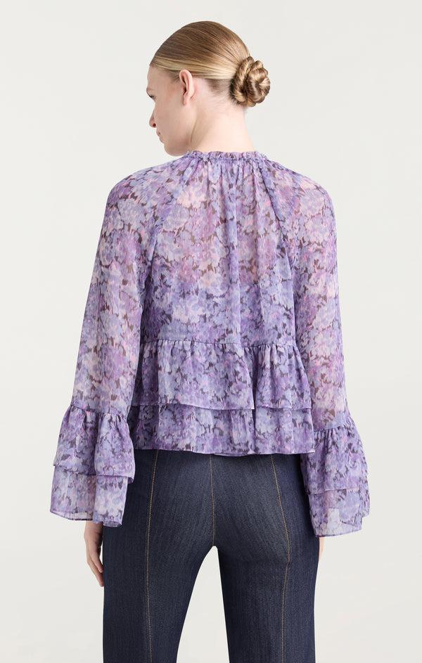 Sept Cinq Painted Hydrangea Daiya Top Woven Tops