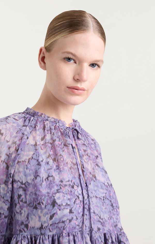 Sept Cinq Painted Hydrangea Daiya Top Woven Tops