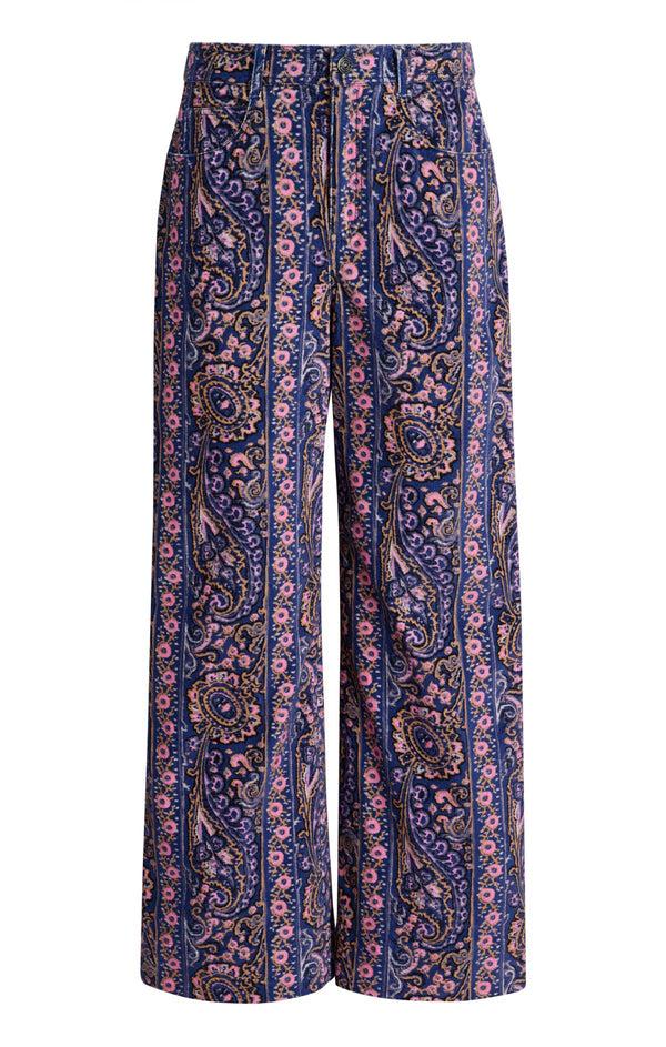 sept cinq Paisley Velveteen Betsey Pant Pants