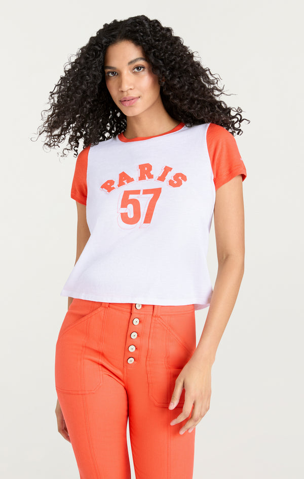 Sept Cinq Paris 57 Shrunken Ringer Tee Knit Top