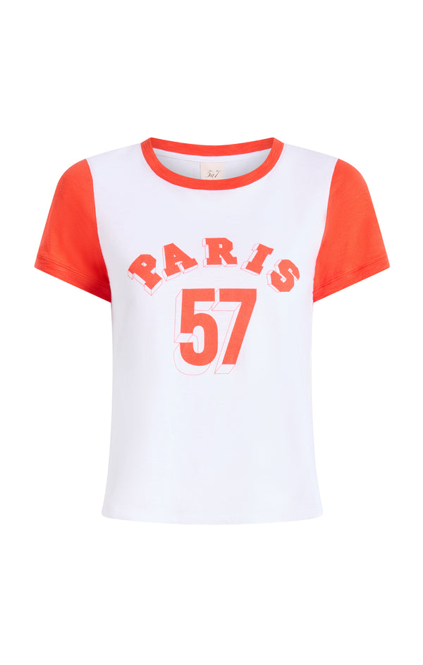 sept cinq Paris 57 Shrunken Ringer Tee Knit Top