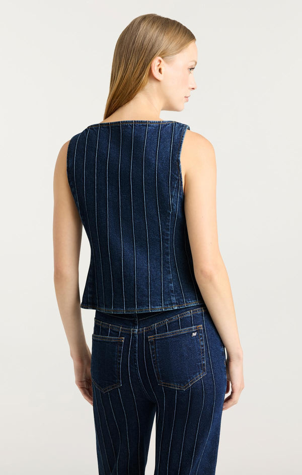 Sept Cinq Pintuck Camen Jean Vest Vest