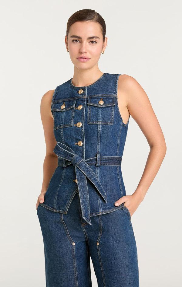 Sept Cinq Reenee Jean Vest Vest