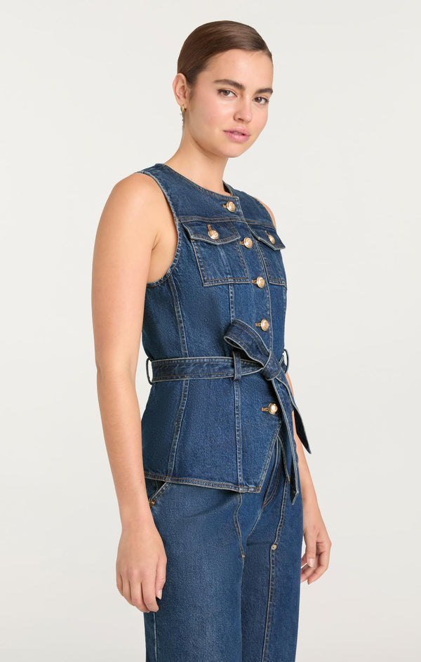 Sept Cinq Reenee Jean Vest Vest