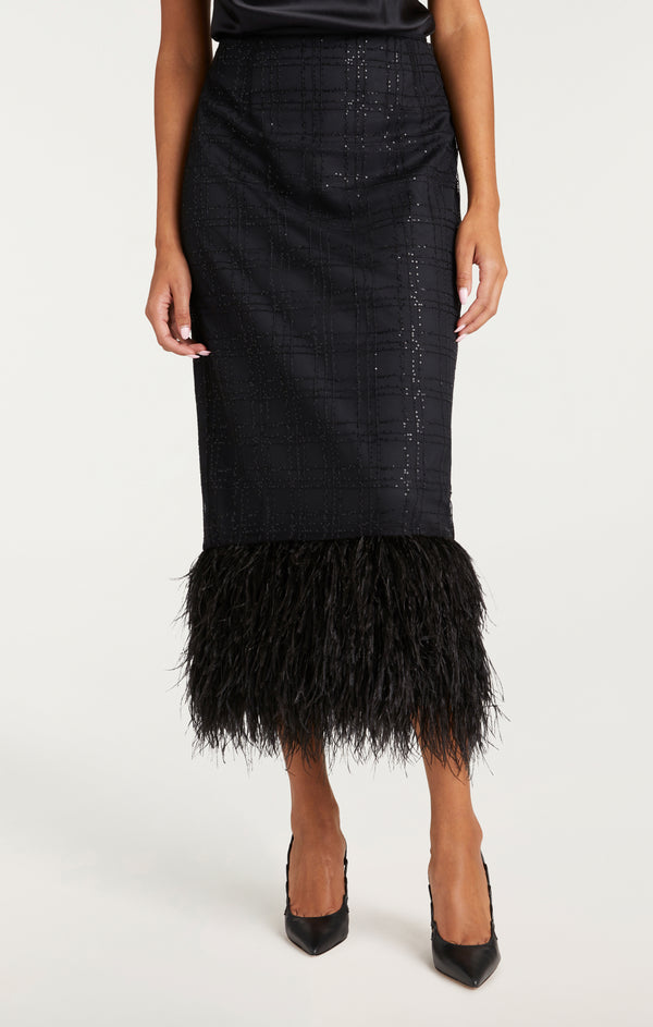 Sept Cinq Sequin Plaid Charisse Skirt Skirts