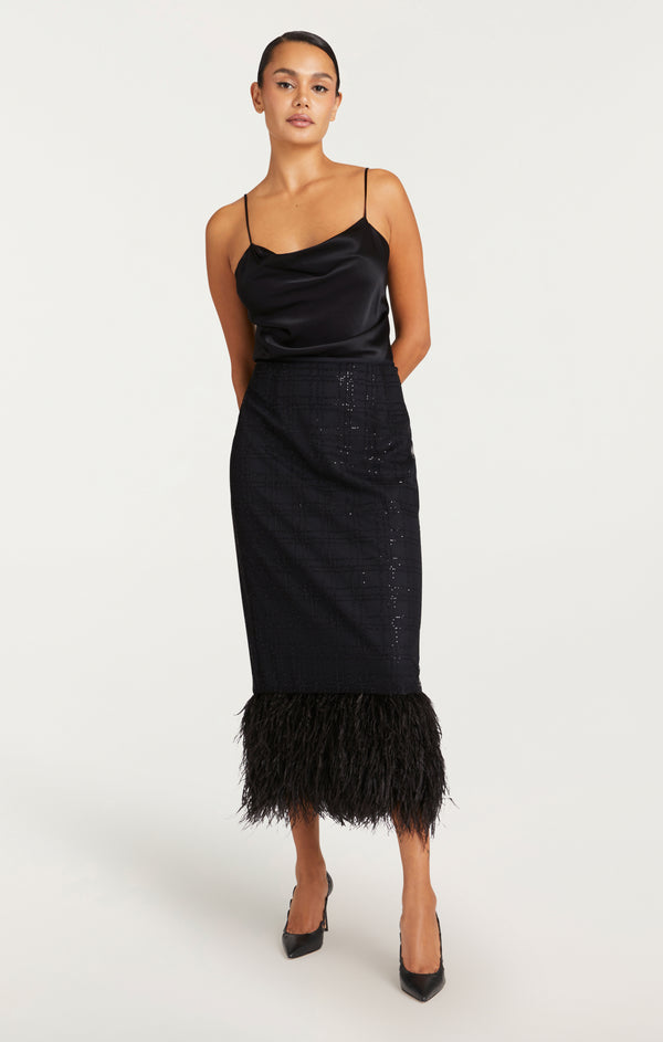 Sept Cinq Sequin Plaid Charisse Skirt Skirts