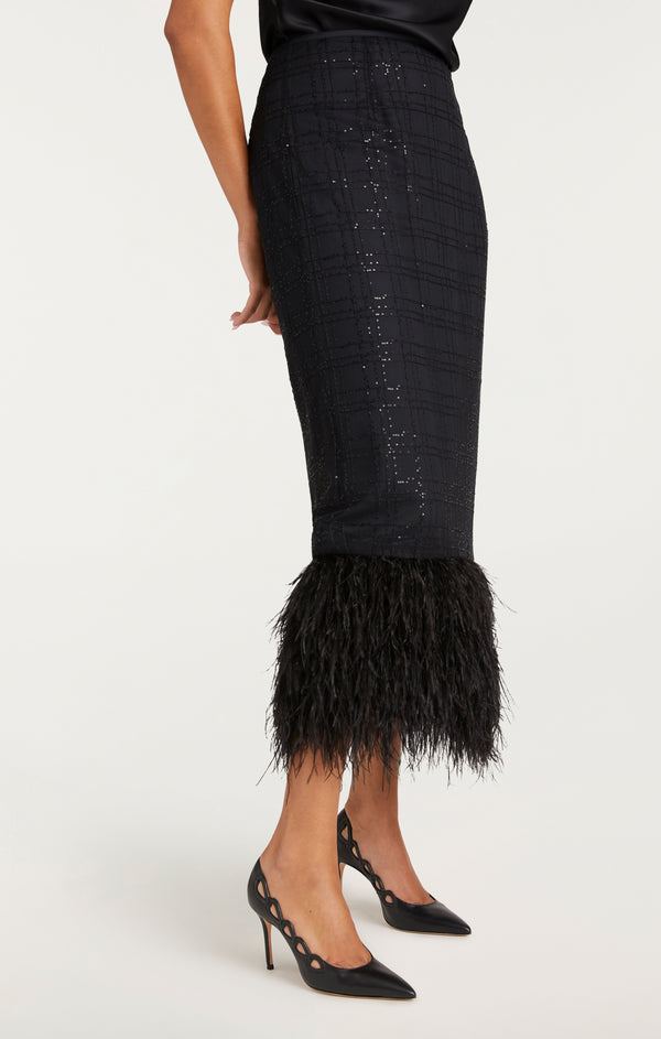 Sept Cinq Sequin Plaid Charisse Skirt Skirts