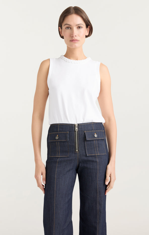 Sept Cinq Sleeveless Braided Tee Tees
