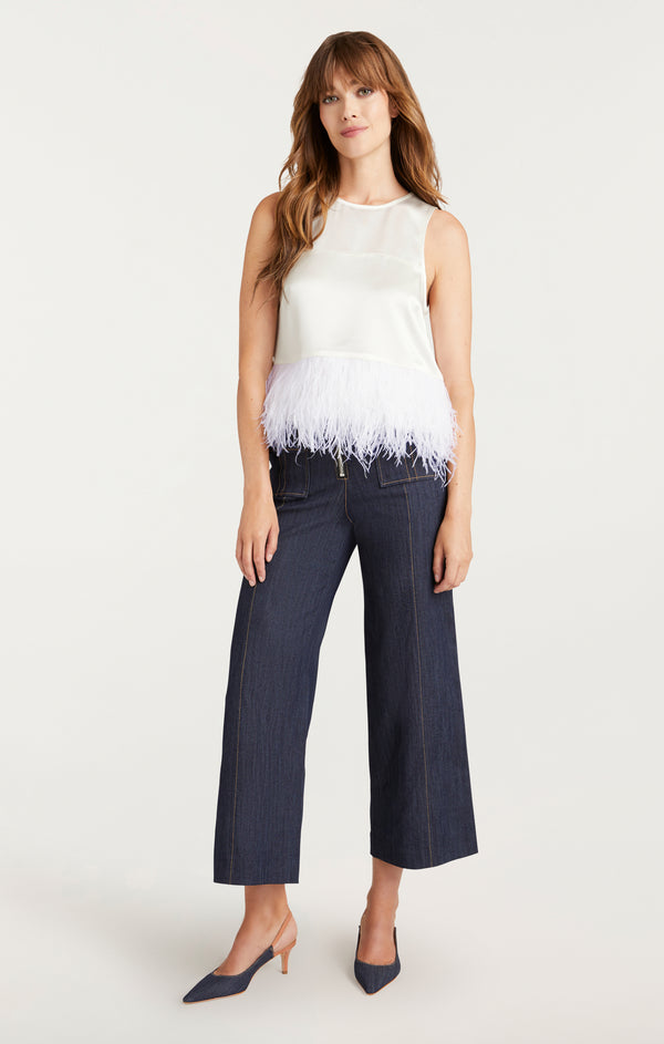 Sept Cinq Smooth Satin Charisse Top Tops