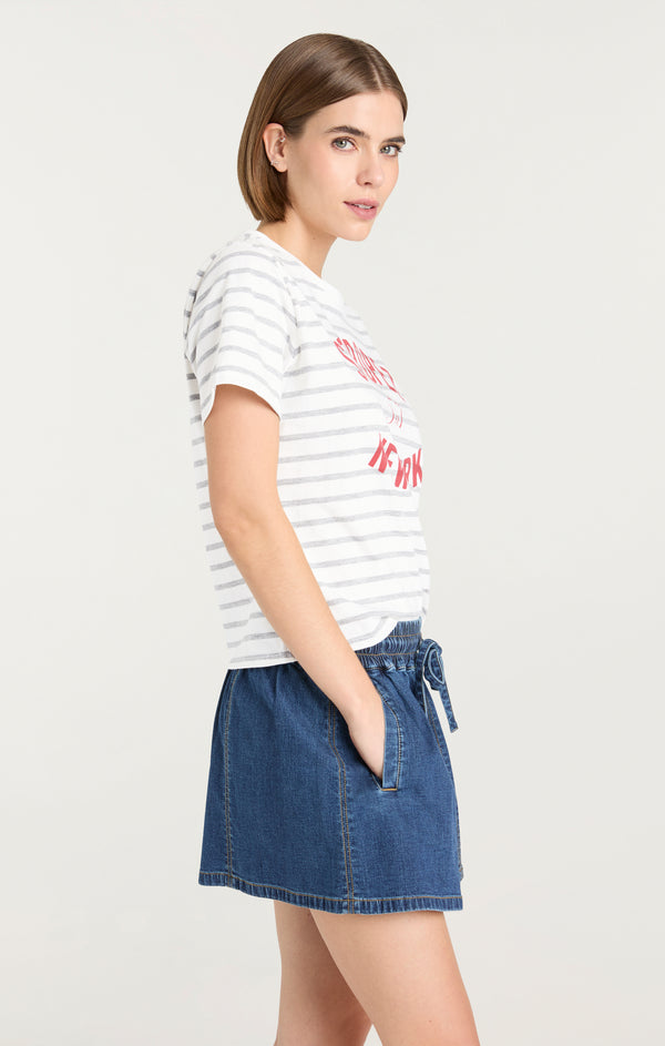 Sept Cinq St Tropez Ny Shrunken Tee Knit Top