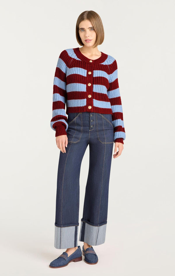 Sept Cinq Striped Millie Cardigan Sweater Knits