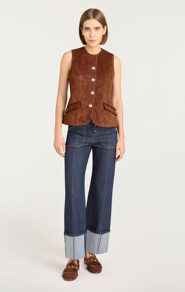 Sept Cinq Suede Chris Vest Vest