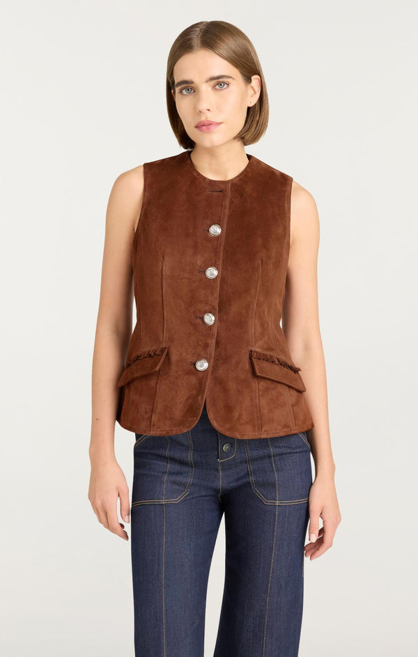 Sept Cinq Suede Chris Vest Vest