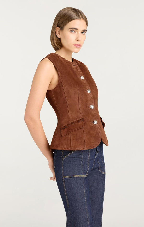 Sept Cinq Suede Chris Vest Vest