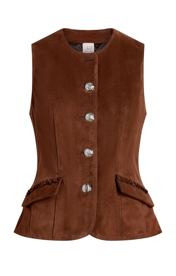 sept cinq Suede Chris Vest Vest