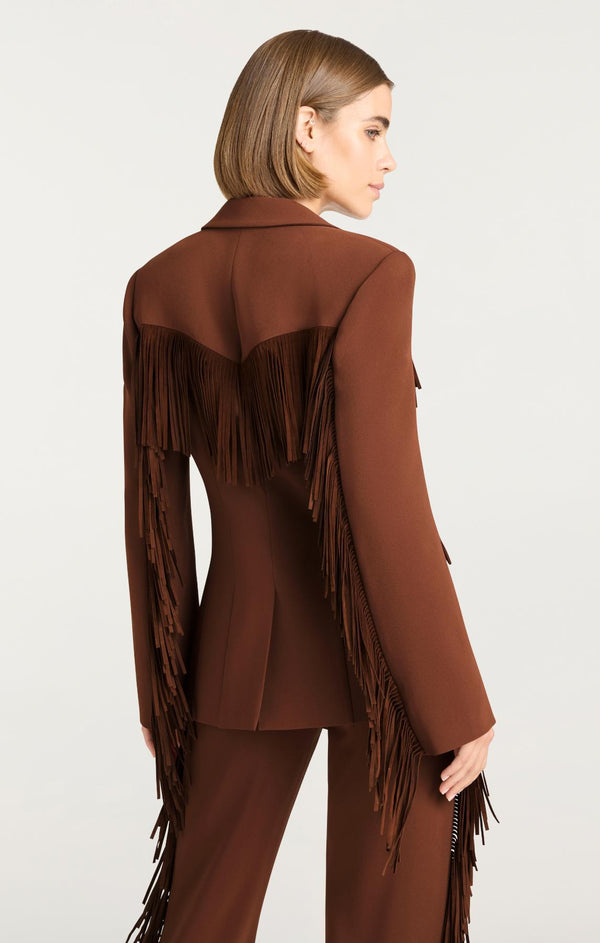 Sept Cinq Suede Fringe Cheyenne Blazer Jacket