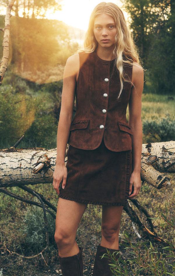 Sept Cinq Suede Scotlyn Skirt Skirt