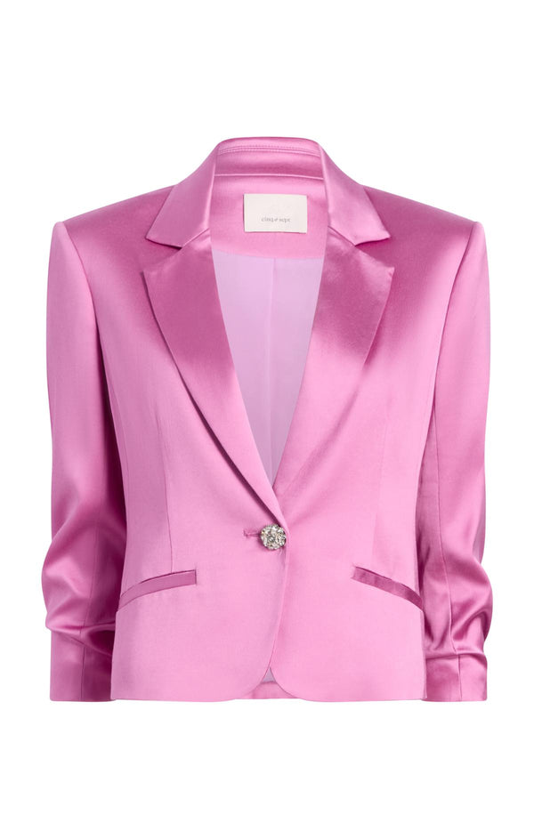 sept cinq Textured Satin Le Petit Khloe Blazer