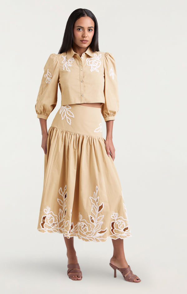 Sept Cinq Trailing Peonies Tilda Skirt Skirt