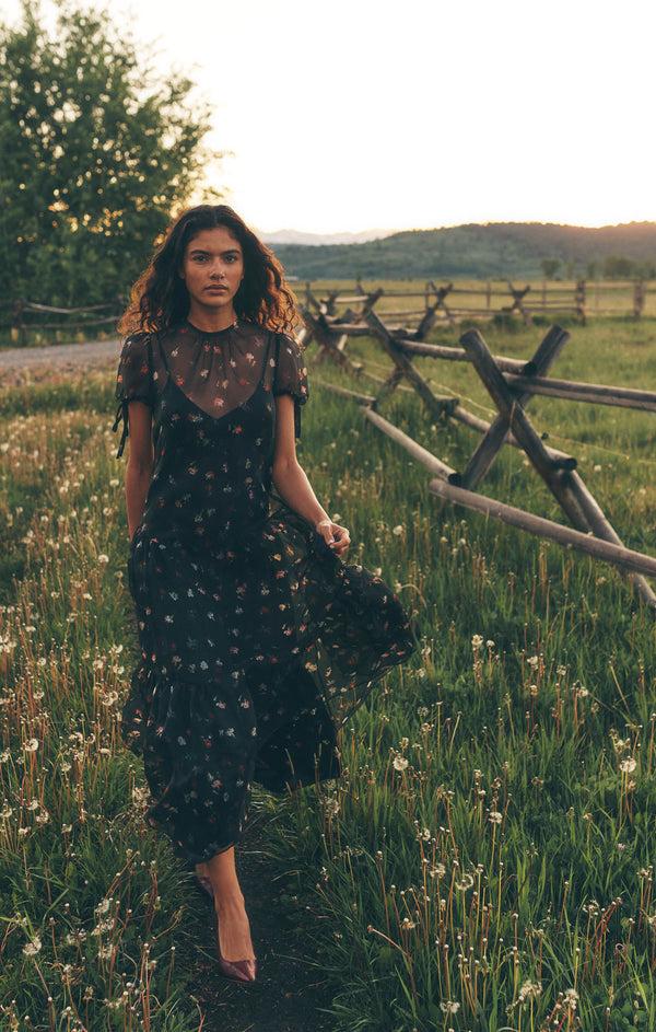 Sept Cinq Tumbling Carnation Kaida Dress Dress