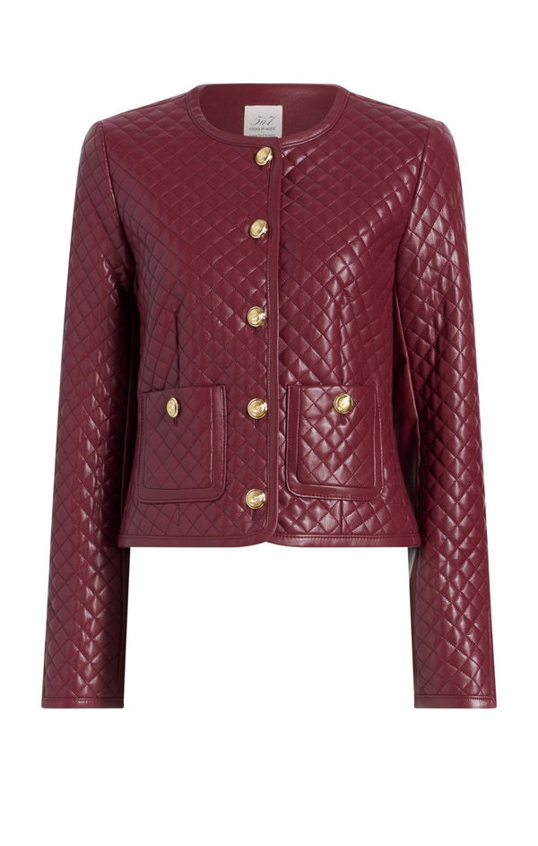 sept cinq Vegan Leather Brooke Jacket