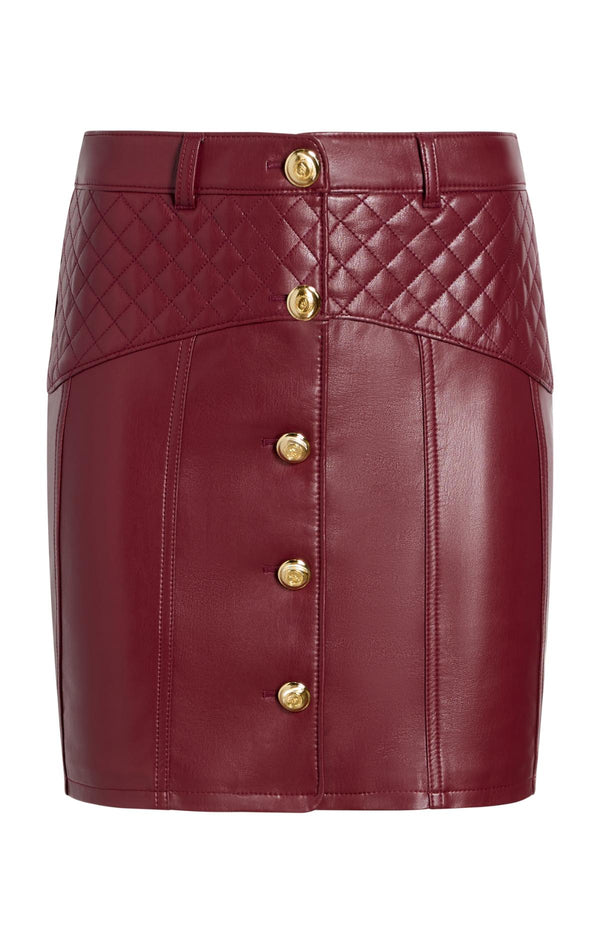 sept cinq Vegan Leather Claudia Skirt Skirt