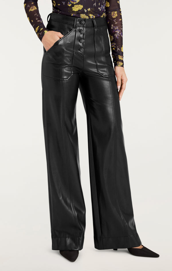 Sept Cinq Vegan Leather Long Benji Pant Pants