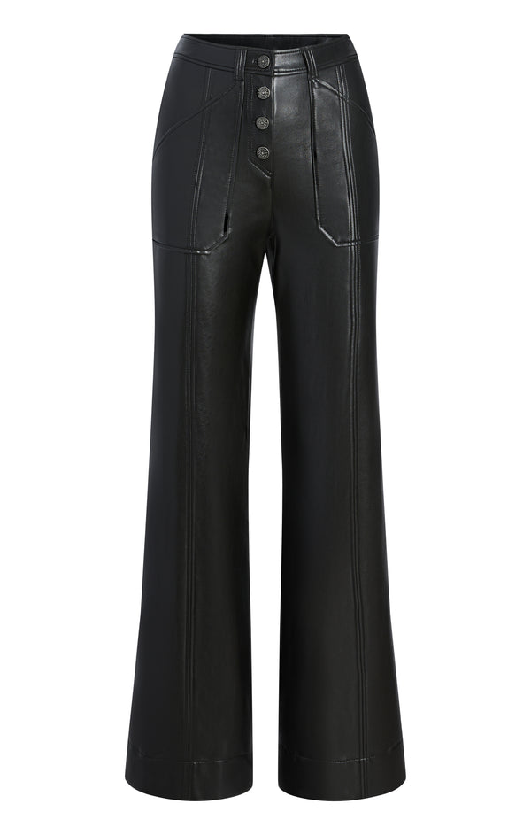 sept cinq Vegan Leather Long Benji Pant Pants