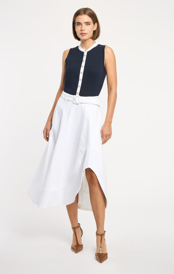Sept Cinq White Denim Zelda Skirt Skirt