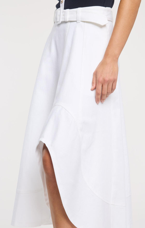 Sept Cinq White Denim Zelda Skirt Skirt