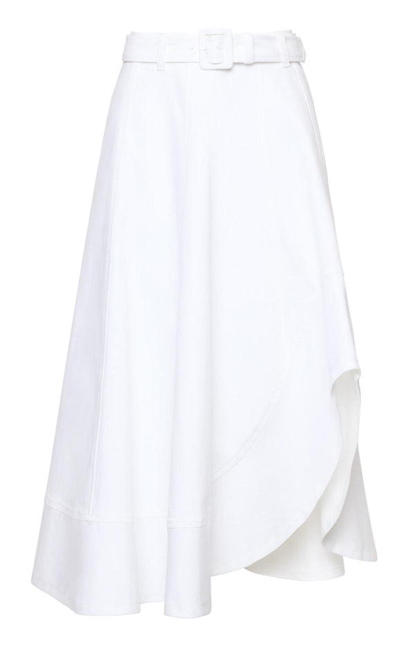 sept cinq White Denim Zelda Skirt Skirt