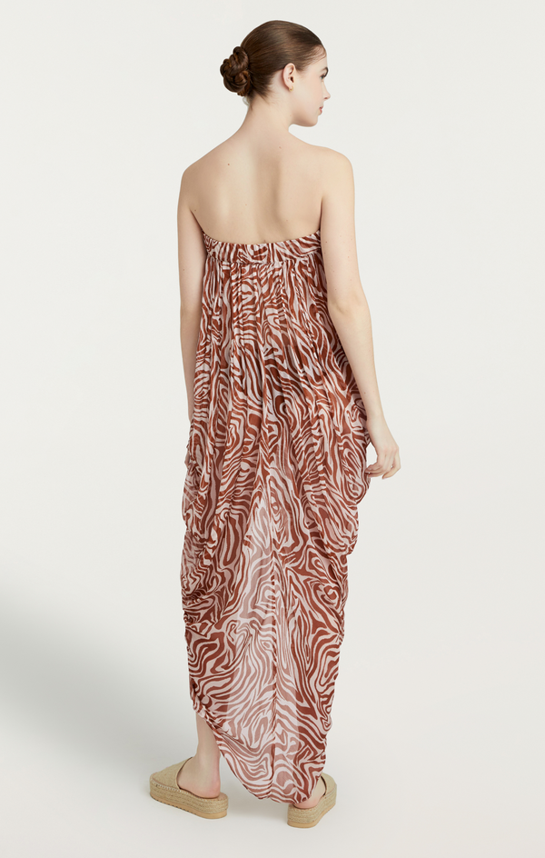 Sept Cinq Woodblock Zebra Libbie Coverup Dresses