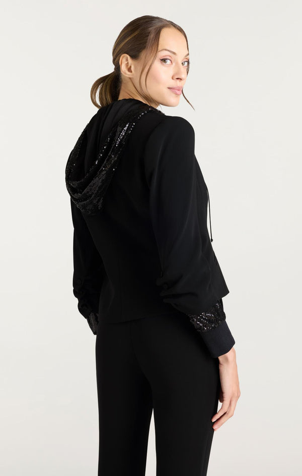Sept Cinq Sequin Hooded Le Petit Khloe Jacket Jacket