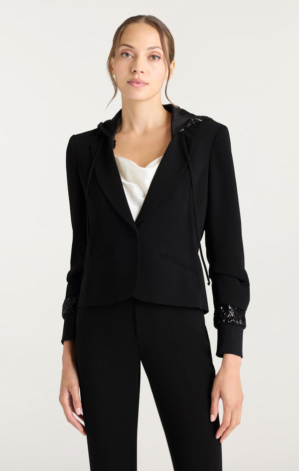 Sept Cinq Sequin Hooded Le Petit Khloe Jacket Jacket