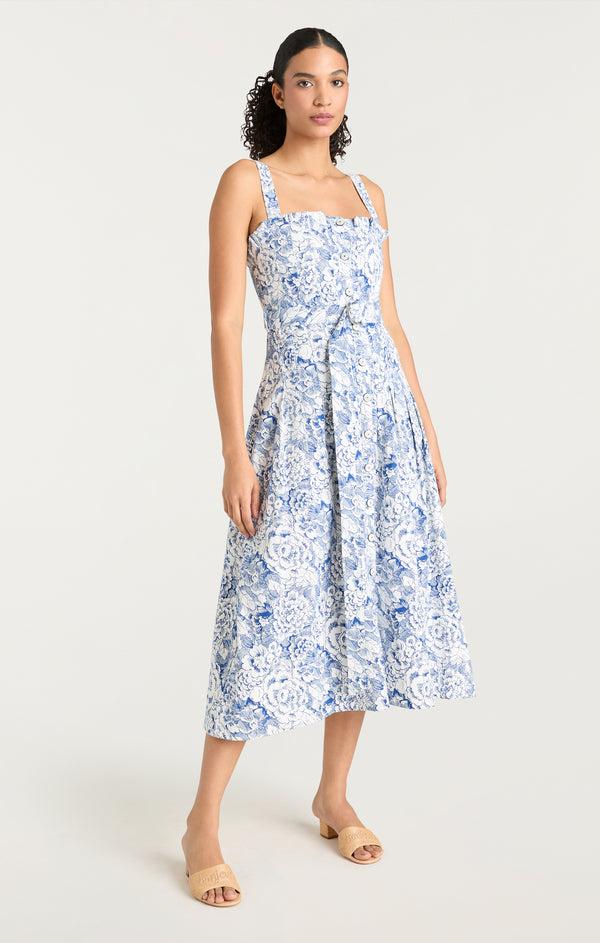 Sept Cinq Sketchbook Floral Branwen Jean Dress Dress