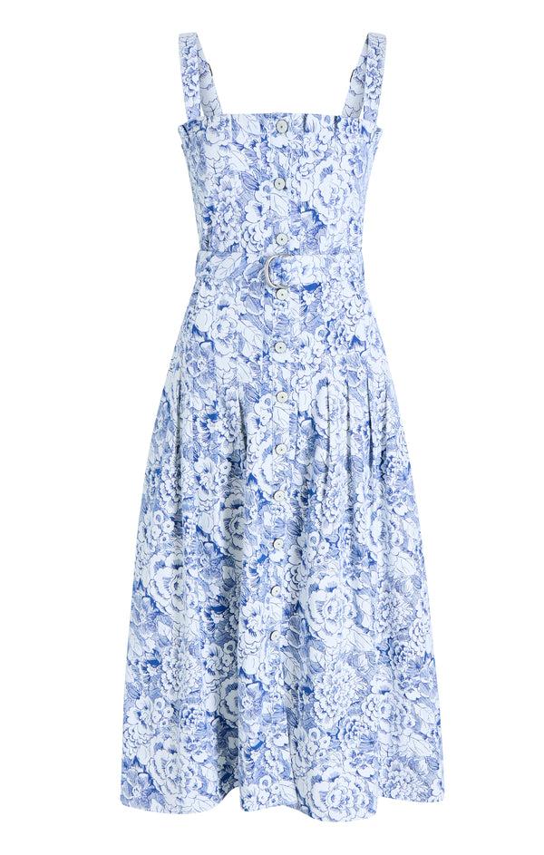 sept cinq Sketchbook Floral Branwen Jean Dress Dress