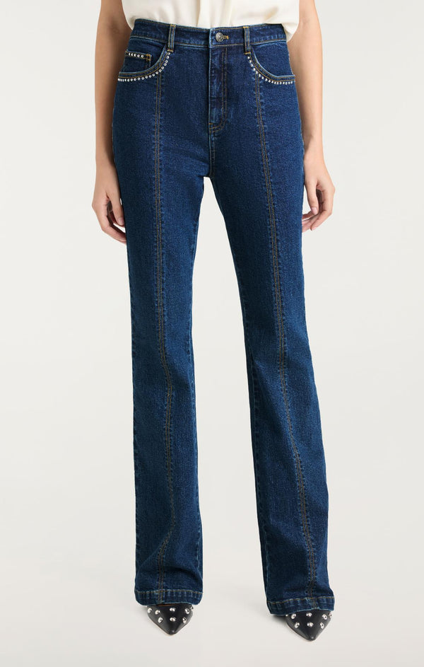 Sept Cinq Studded Single Heart Shailene Jeans Pants