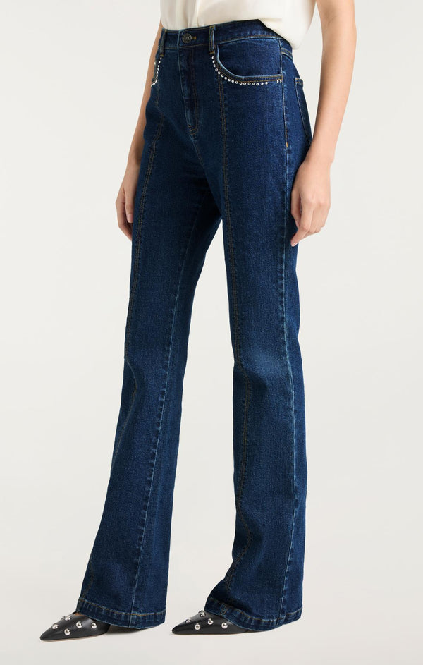 Sept Cinq Studded Single Heart Shailene Jeans Pants