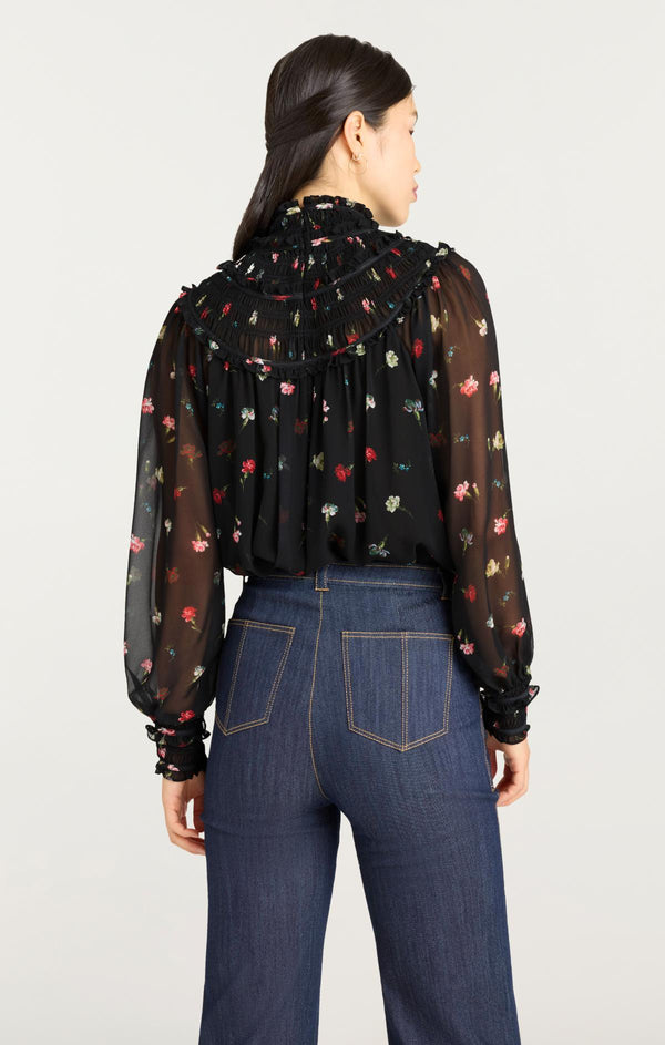 Sept Cinq Tumbling Carnations Leopold Top Woven Tops