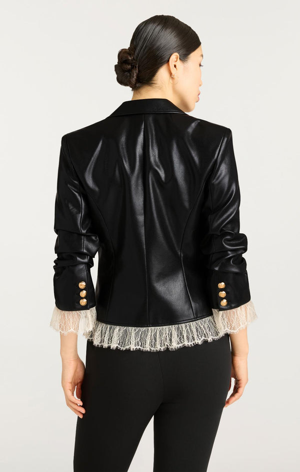 Sept Cinq Vegan Leather Le Petit Roxie Blazer Jacket