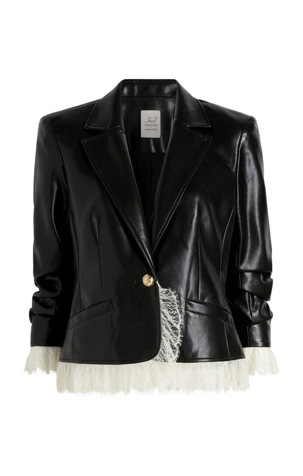 sept cinq Vegan Leather Le Petit Roxie Blazer Jacket