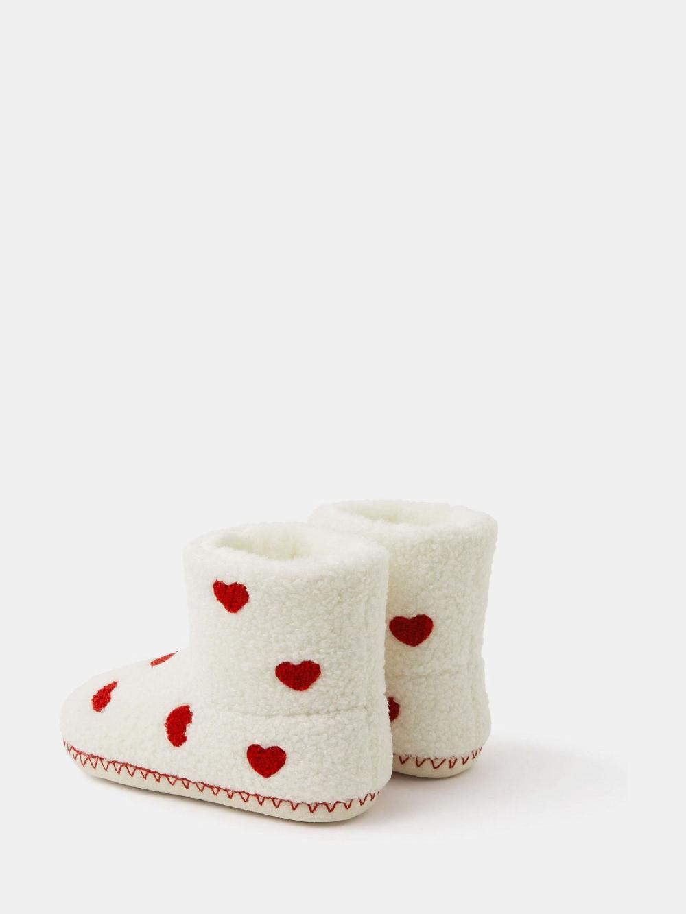 seraphine Accessorize Natural Girls Heart Print Slipper Boots